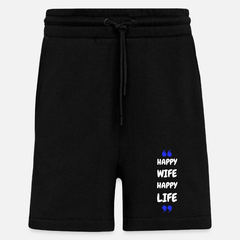 Femme Heureuse Vie Heureuse - Short bio décontracté fabriqué en UE - SOLID BLACK