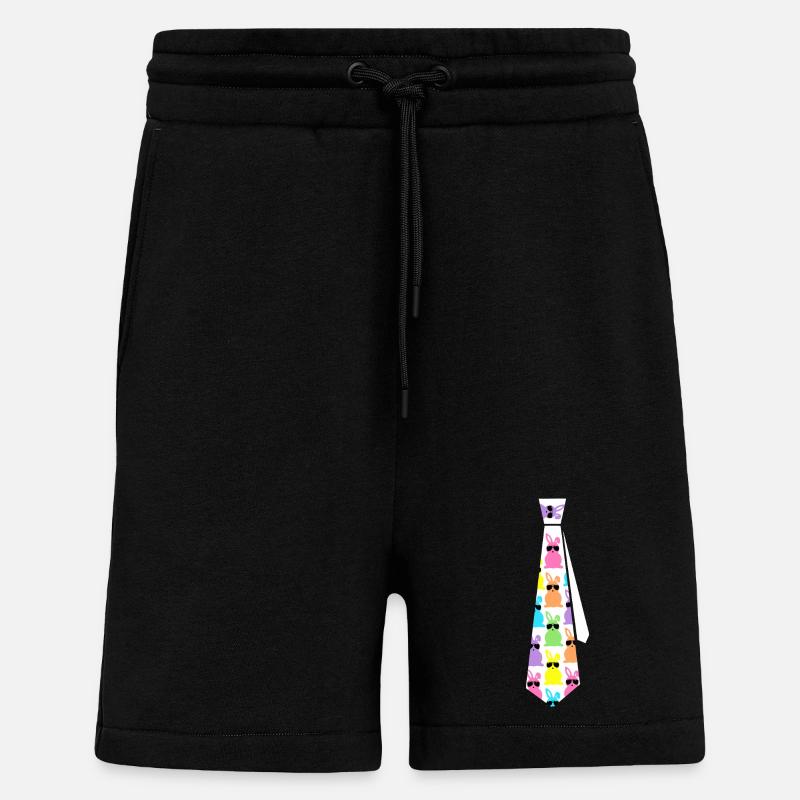 Pastel Rabbits Sunglasses Tie Pattern - Shorts - made by SPREAD - SOLID BLACK