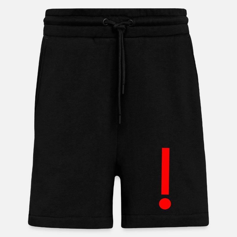Point d'exclamation rouge, modèle, modèle - Short bio décontracté fabriqué en UE - SOLID BLACK