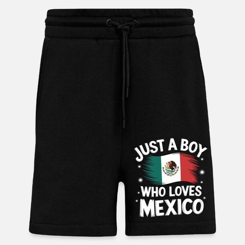 Mexique Mexique Mexicain Espagnol - Short bio décontracté fabriqué en UE - SOLID BLACK