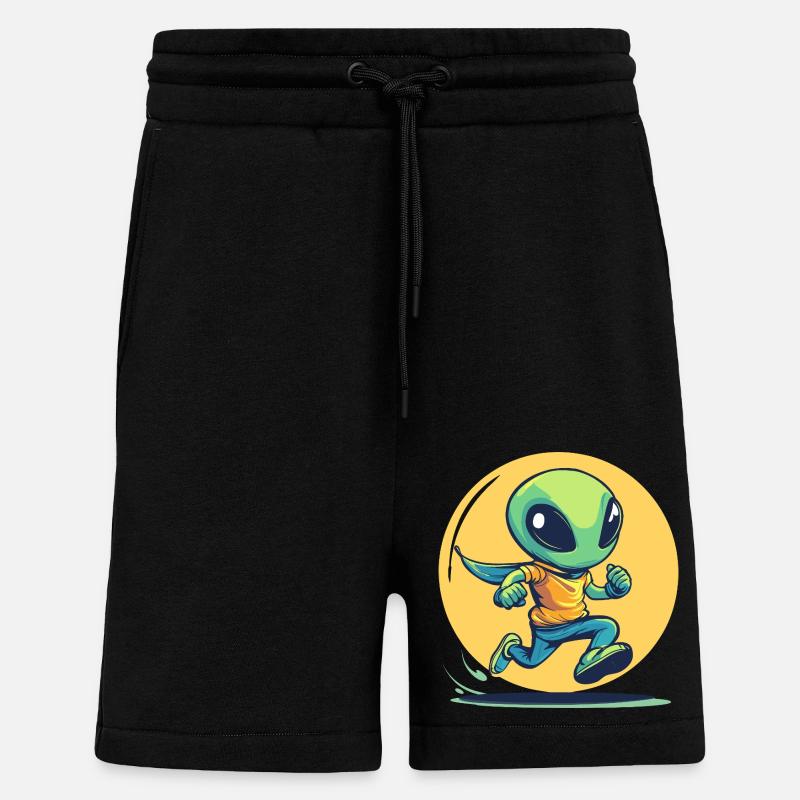 Laufender Alien im Comic-Stil - Shorts - made by SPREAD - SOLID BLACK