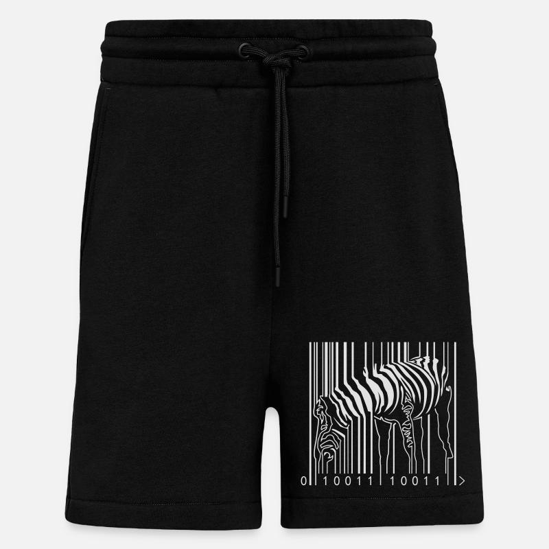 Zebra Barcode - Shorts - made by SPREAD - SOLID BLACK