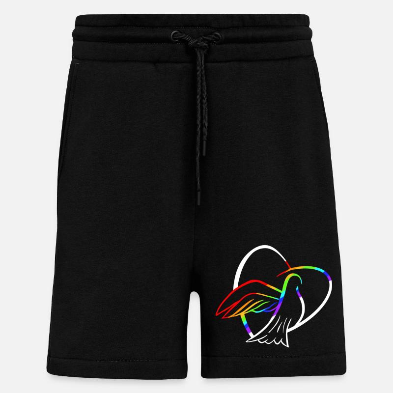 Friedenstaube mit Herz - Shorts - made by SPREAD - SOLID BLACK