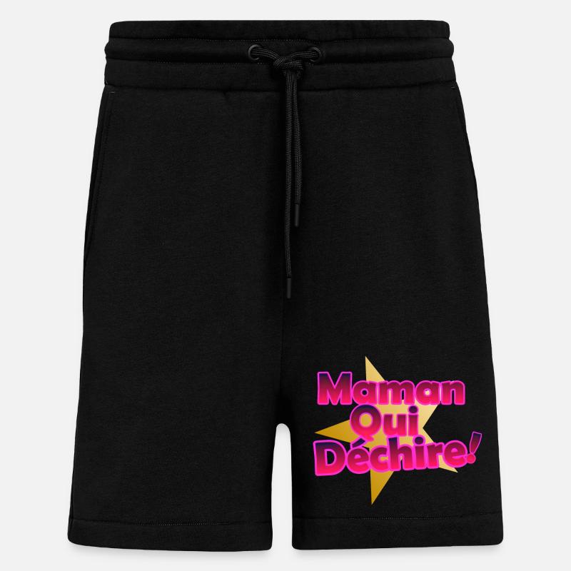 Maman Qui Déchire - Short bio décontracté fabriqué en UE - SOLID BLACK