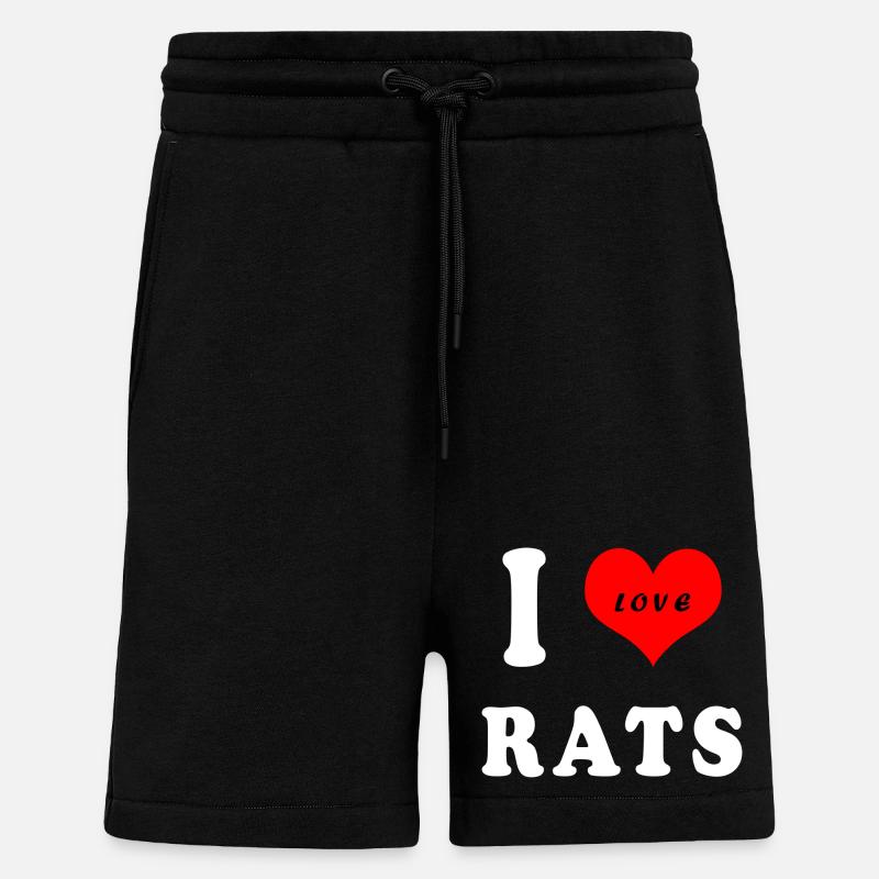J'adore les rats - Short bio décontracté fabriqué en UE - SOLID BLACK