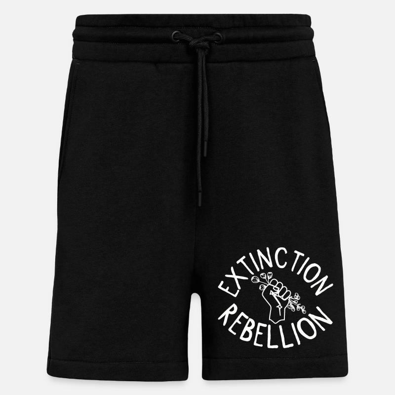 Extinction Rebellion Poing avec Bud - Short bio décontracté fabriqué en UE - SOLID BLACK