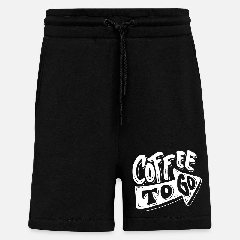 café, j'aime le café, pause café - Short bio décontracté fabriqué en UE - SOLID BLACK