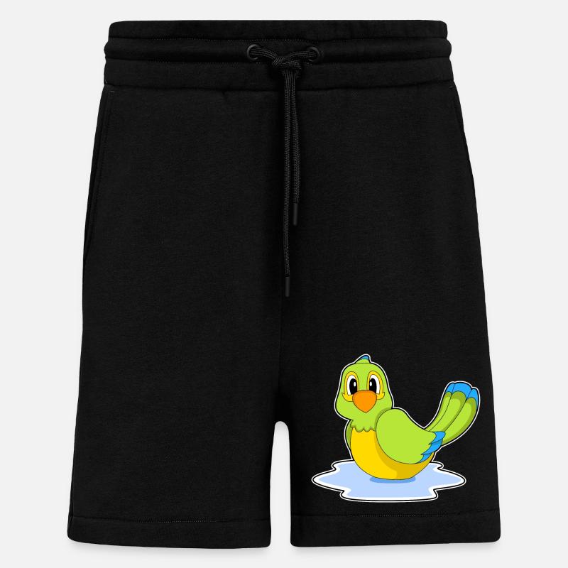 Perroquet nageant - Short bio décontracté fabriqué en UE - SOLID BLACK