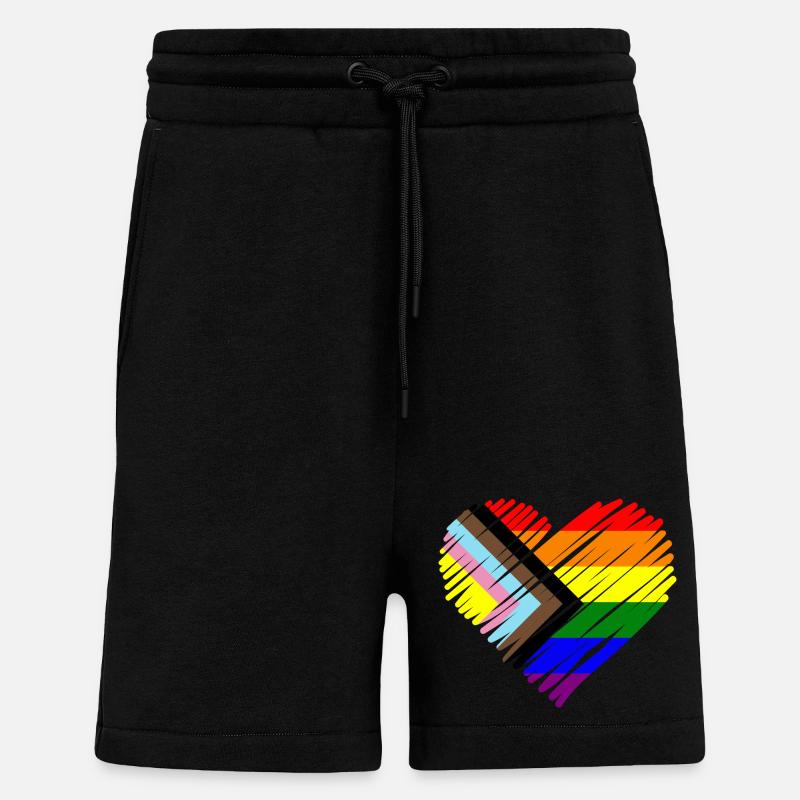 Pride Heart Chevron Pattern - Shorts - made by SPREAD - SOLID BLACK