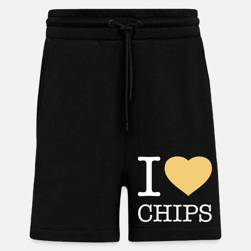 J’ADORE LES FRITES - Short bio décontracté fabriqué en UE - SOLID BLACK