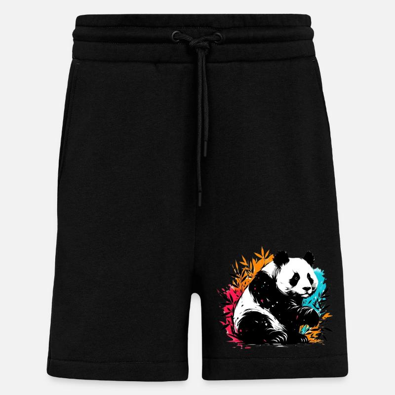 Panda - Short bio décontracté fabriqué en UE - SOLID BLACK