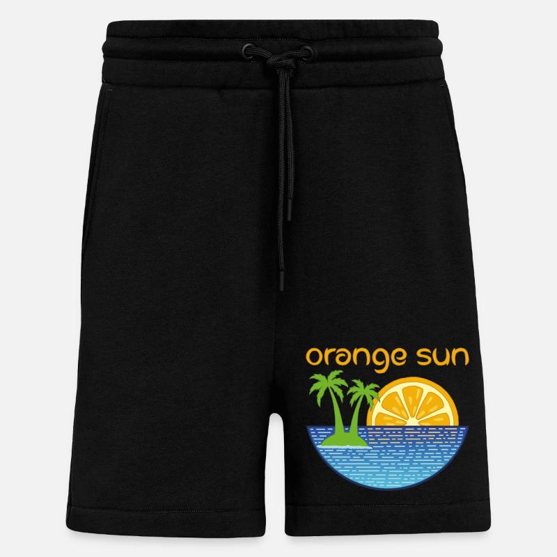 Orangefarbene Sonne - Shorts - made by SPREAD - SOLID BLACK