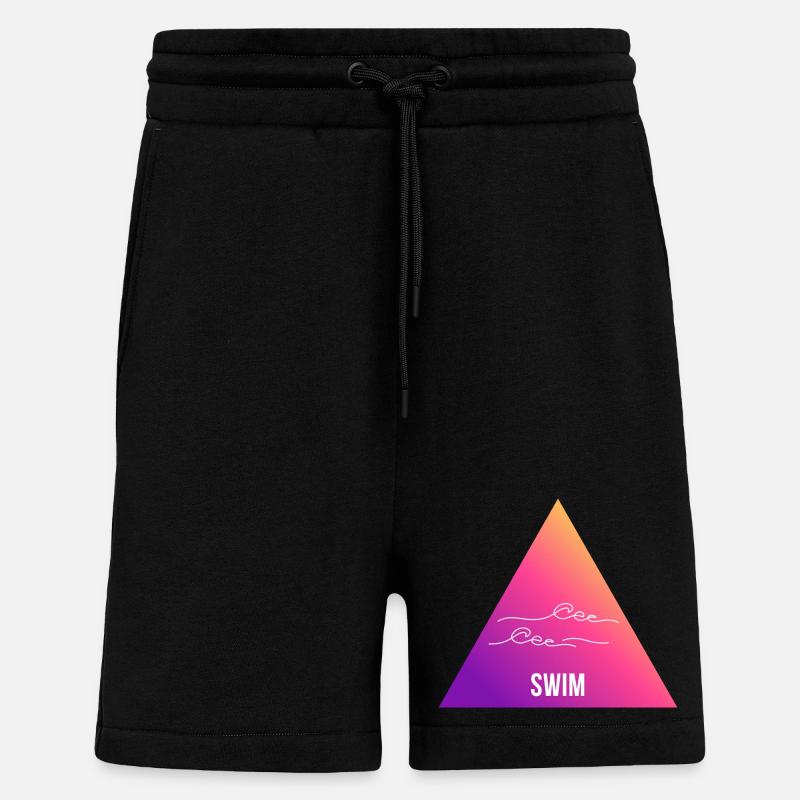 Swimming Gradient Triangle Waves - Shorts - made by SPREAD - SOLID BLACK
