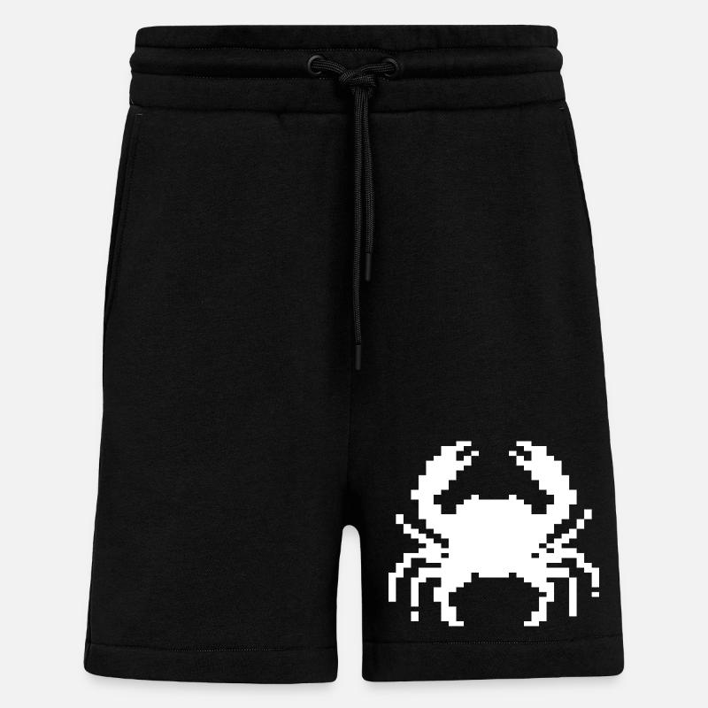 Conception du crabe pixel - Short bio décontracté fabriqué en UE - SOLID BLACK