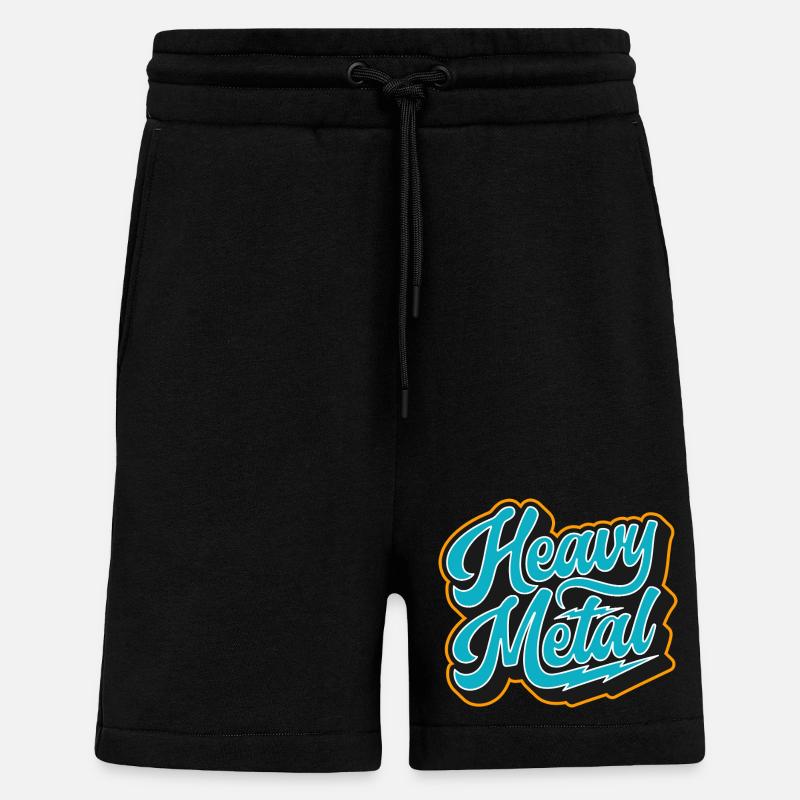 Heavy Metal Retro Script - Shorts - made by SPREAD - SOLID BLACK