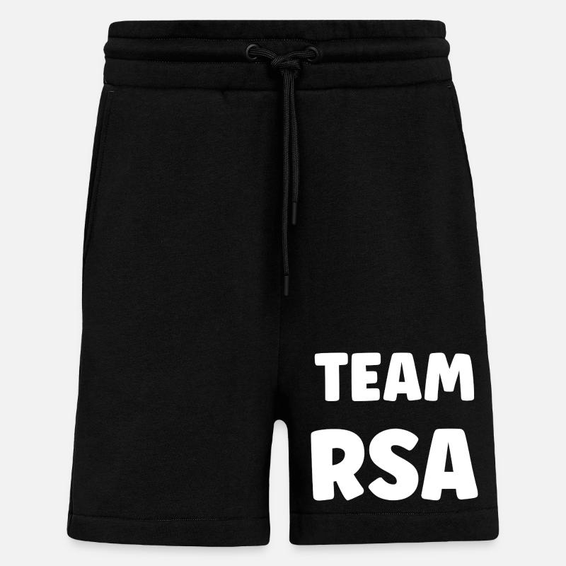 Team RSA Bloc Noir Blanc - Short bio décontracté fabriqué en UE - SOLID BLACK
