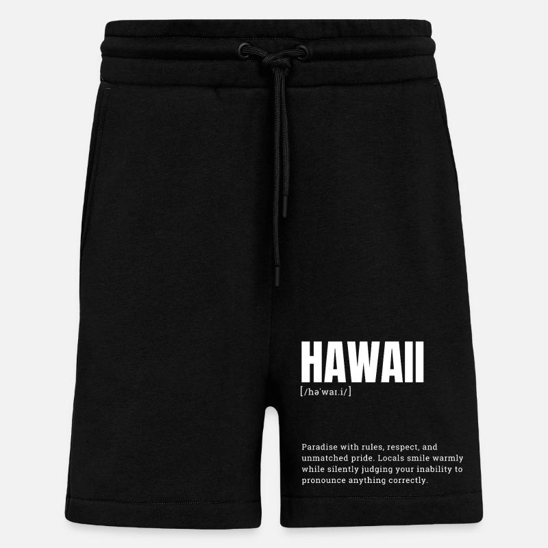 Hawaii Pride Sprache - Shorts - made by SPREAD - SOLID BLACK