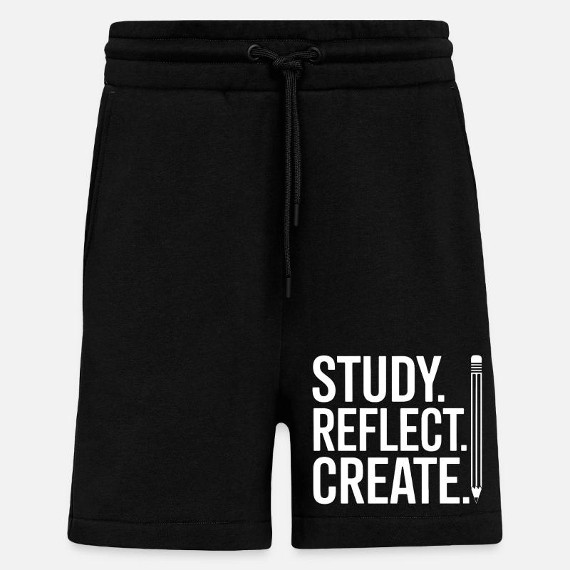Étudier Réfléter Créer une affiche - Short bio décontracté fabriqué en UE - SOLID BLACK