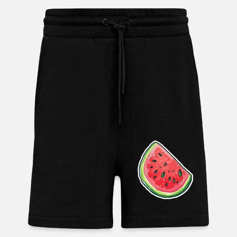 Tranche de pastèque - délices juteux - Short bio décontracté fabriqué en UE - SOLID BLACK