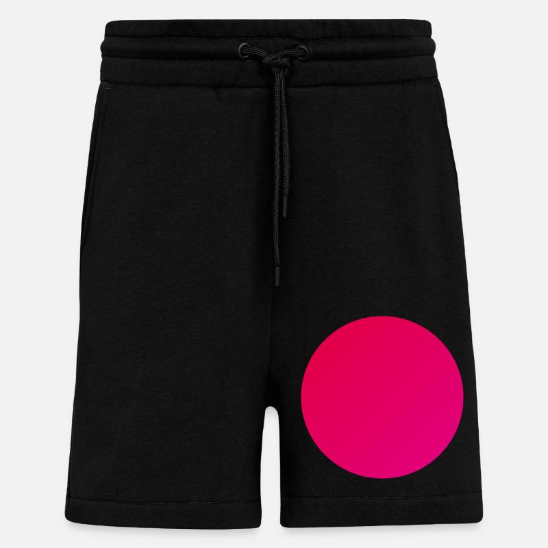 Kreis in warmen Rot - Shorts - made by SPREAD - SOLID BLACK