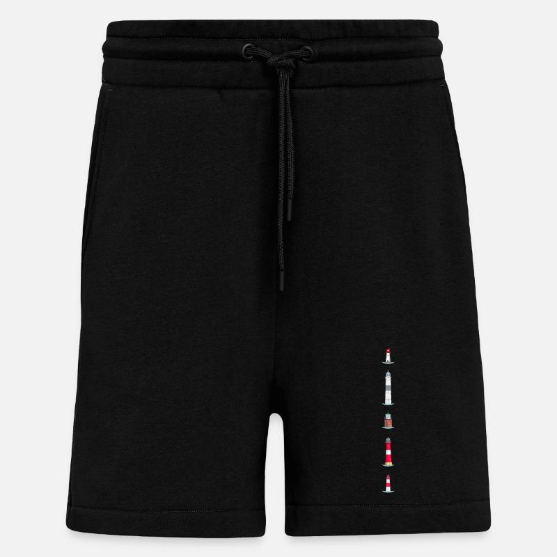 Phares sur l’île de Sylt - Short bio décontracté fabriqué en UE - SOLID BLACK