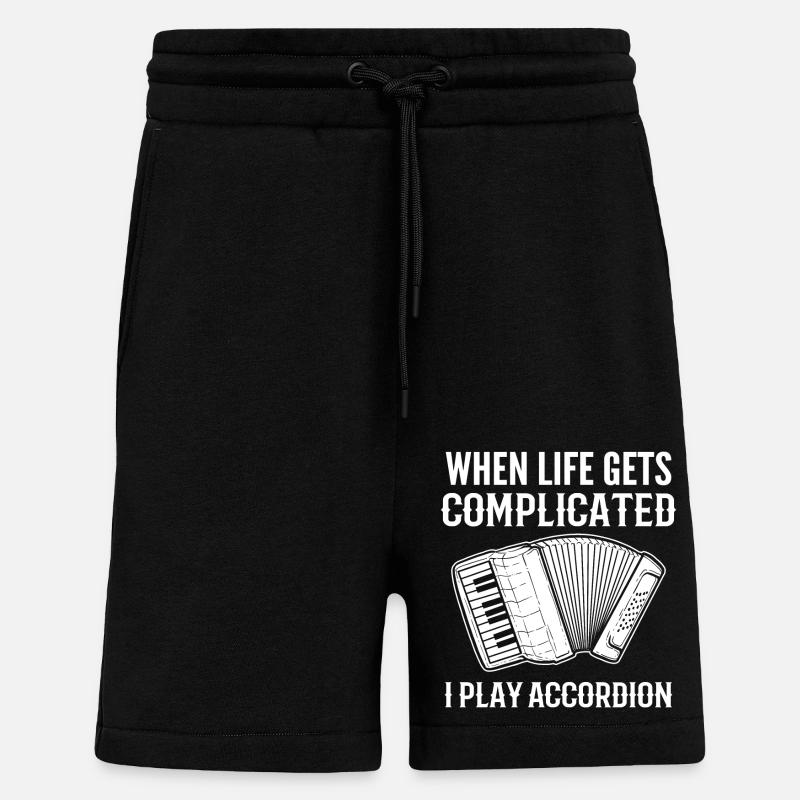 Accordéon - Short bio décontracté fabriqué en UE - SOLID BLACK