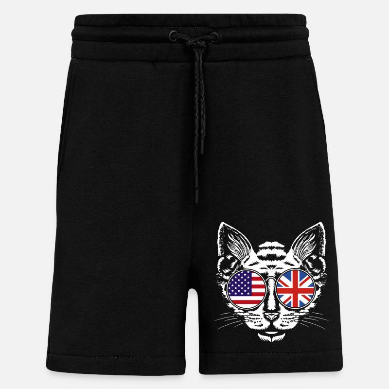 Angleterre Anglais - Short bio décontracté fabriqué en UE - SOLID BLACK