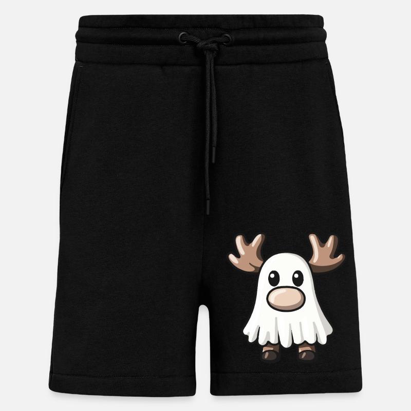 Moose Halloween Comic Ghost - Shorts - made by SPREAD - SOLID BLACK