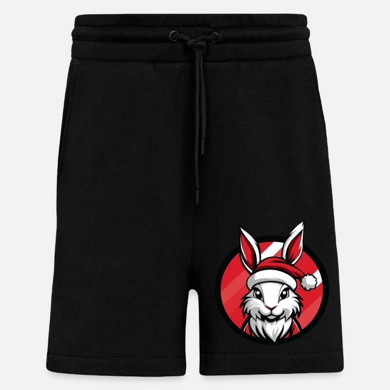 Noël Bunny Noël - Short bio décontracté fabriqué en UE - SOLID BLACK