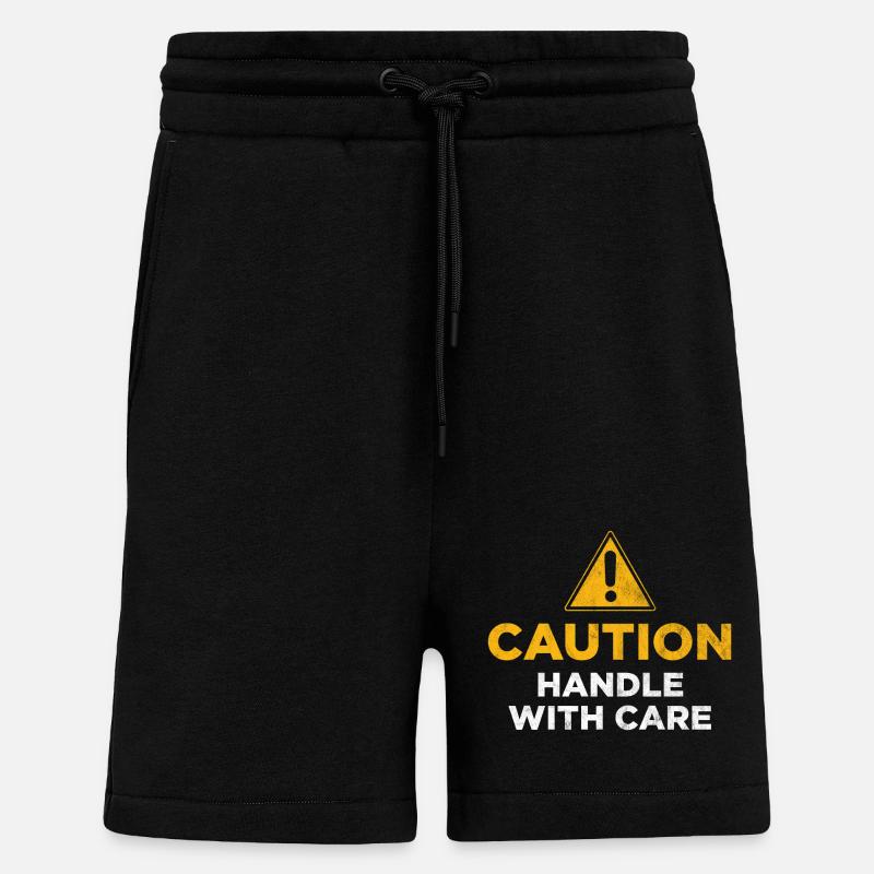 Caution Handle with care - Shorts - made by SPREAD - SOLID BLACK
