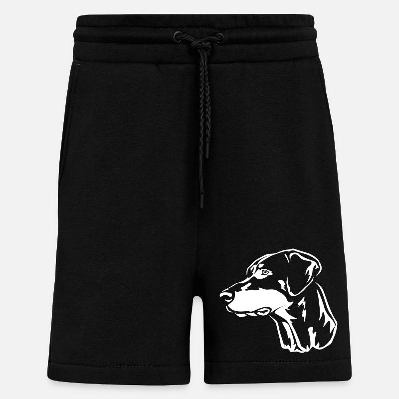 Dobermann Kopf "Black Edition" - Shorts - made by SPREAD - SOLID BLACK