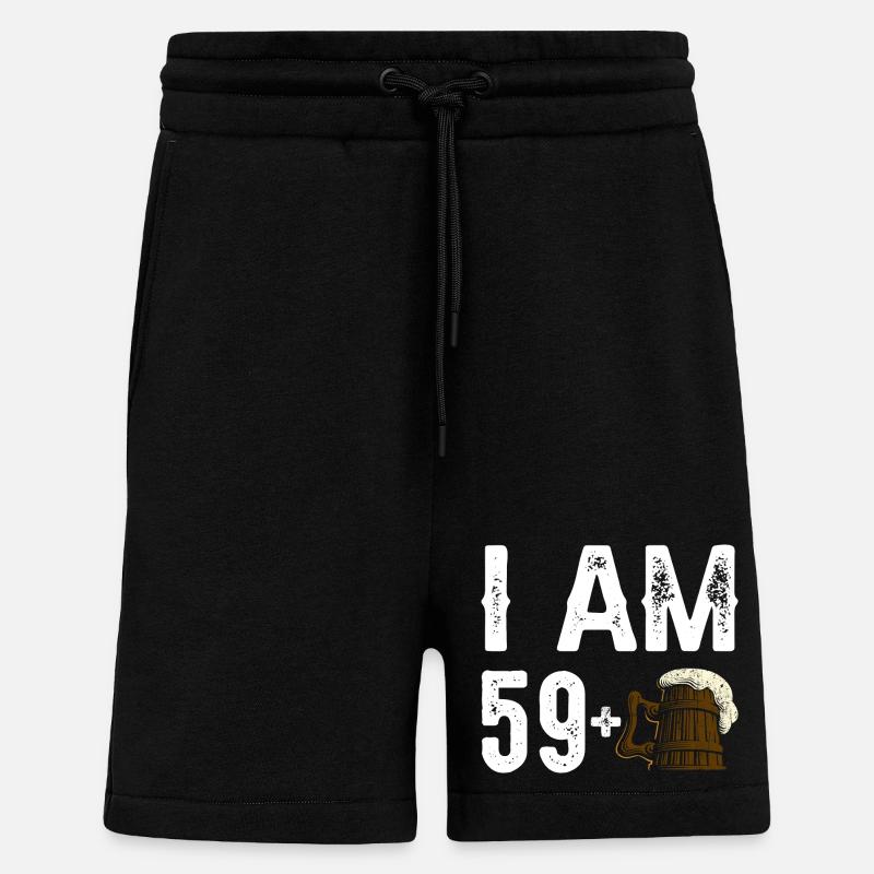 Ich bin 59+ Bier Feier - Shorts - made by SPREAD - SOLID BLACK