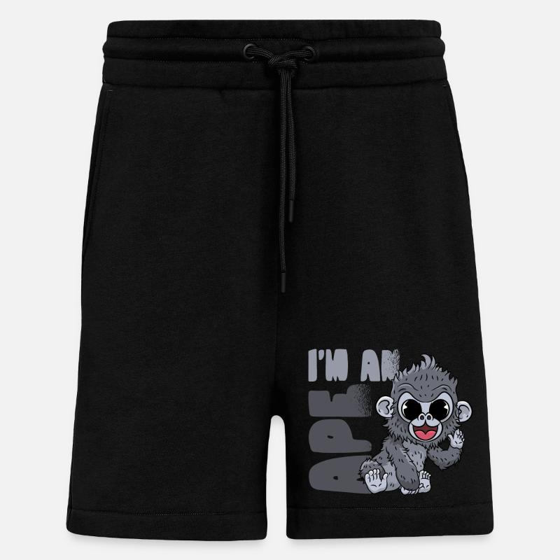 Gorilla Monkey - Shorts - made by SPREAD - SOLID BLACK