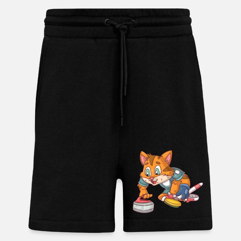 Chat de curling - Short bio décontracté fabriqué en UE - SOLID BLACK
