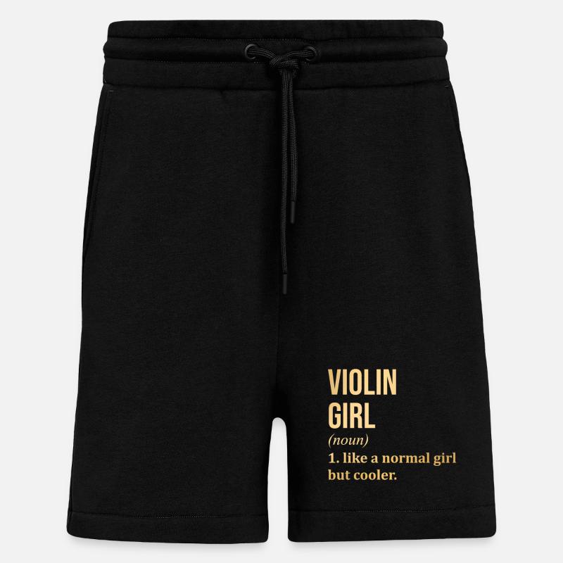 violon - Short bio décontracté fabriqué en UE - SOLID BLACK