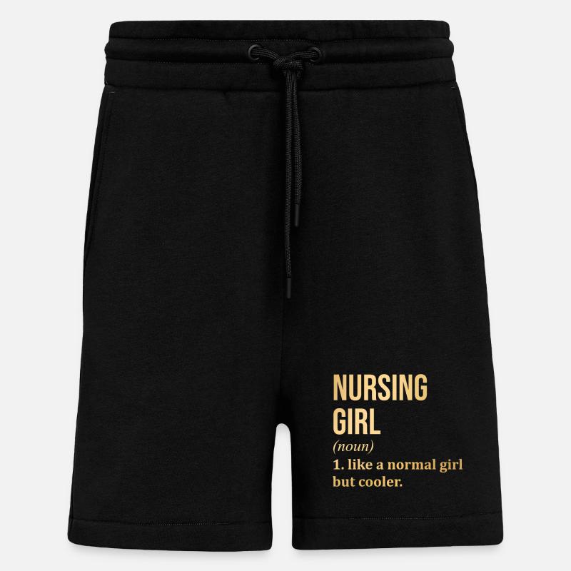 Infirmier - Short bio décontracté fabriqué en UE - SOLID BLACK