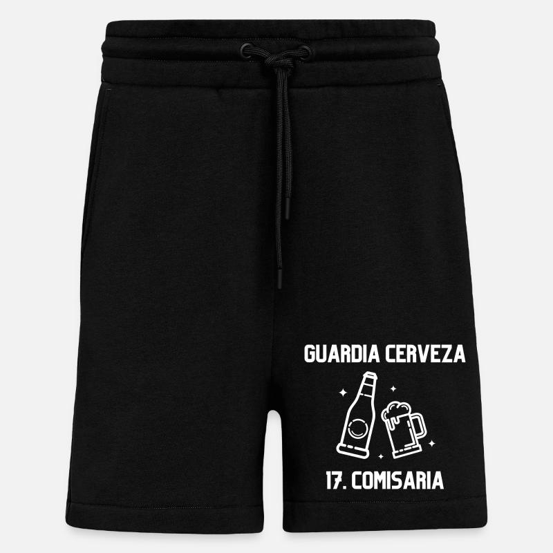 Police de la bière - Short bio décontracté fabriqué en UE - SOLID BLACK
