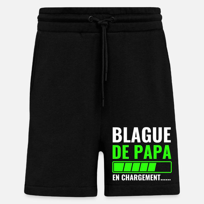 Papas Witz wird geladen - Shorts - made by SPREAD - SOLID BLACK