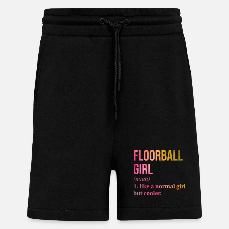 Floorball - Short bio décontracté fabriqué en UE - SOLID BLACK