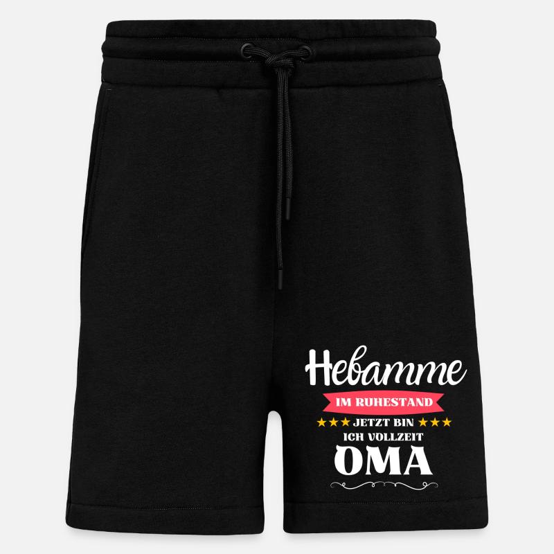 Hebamme Oma - Shorts - made by SPREAD - SOLID BLACK