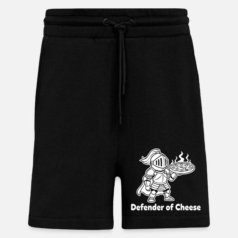 Pizza chevalier du fromage - Short bio décontracté fabriqué en UE - SOLID BLACK