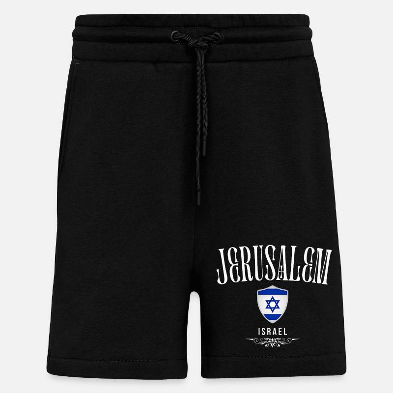 Souvenir Jerusalem, I love Jerusalem - Shorts - made by SPREAD - SOLID BLACK