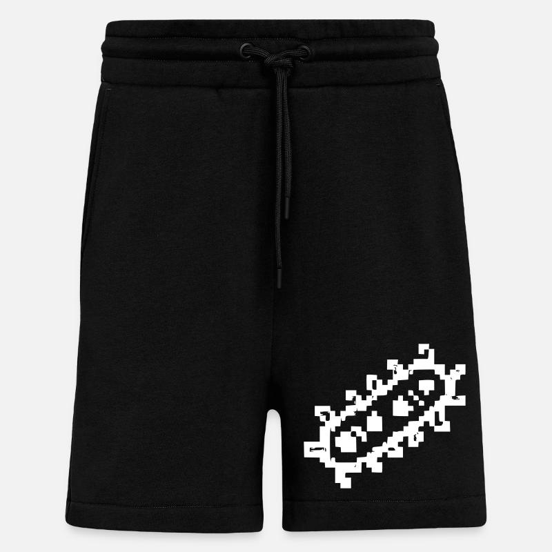 Bactéries Tiges Pixel Germ - Short bio décontracté fabriqué en UE - SOLID BLACK