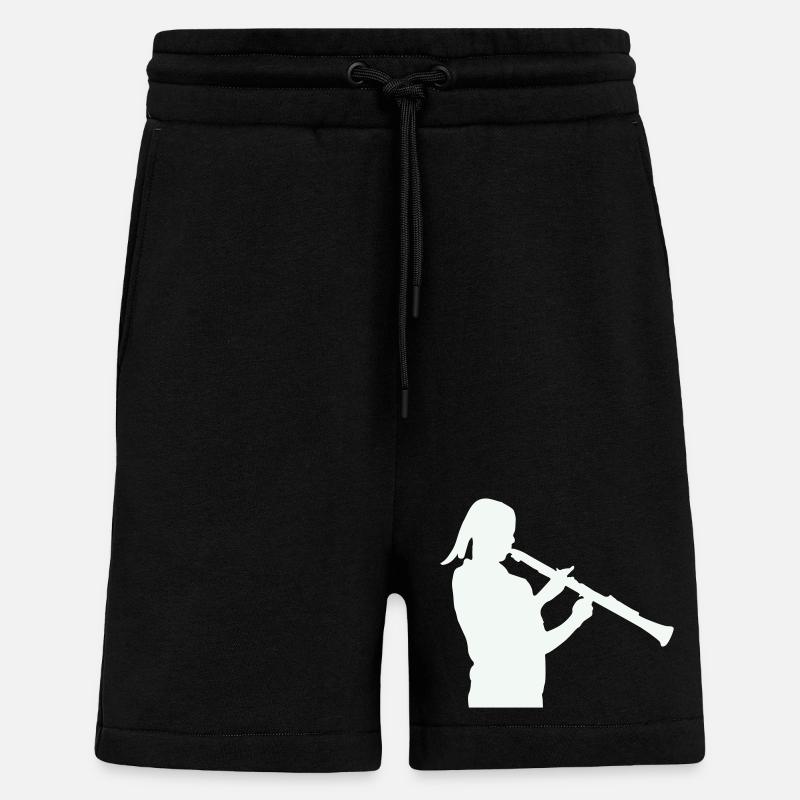 Silhouette mit Klarinette - Shorts - made by SPREAD - SOLID BLACK