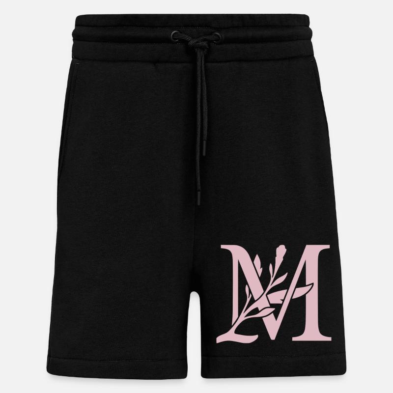LM Floral Monogram - Shorts - made by SPREAD - SOLID BLACK