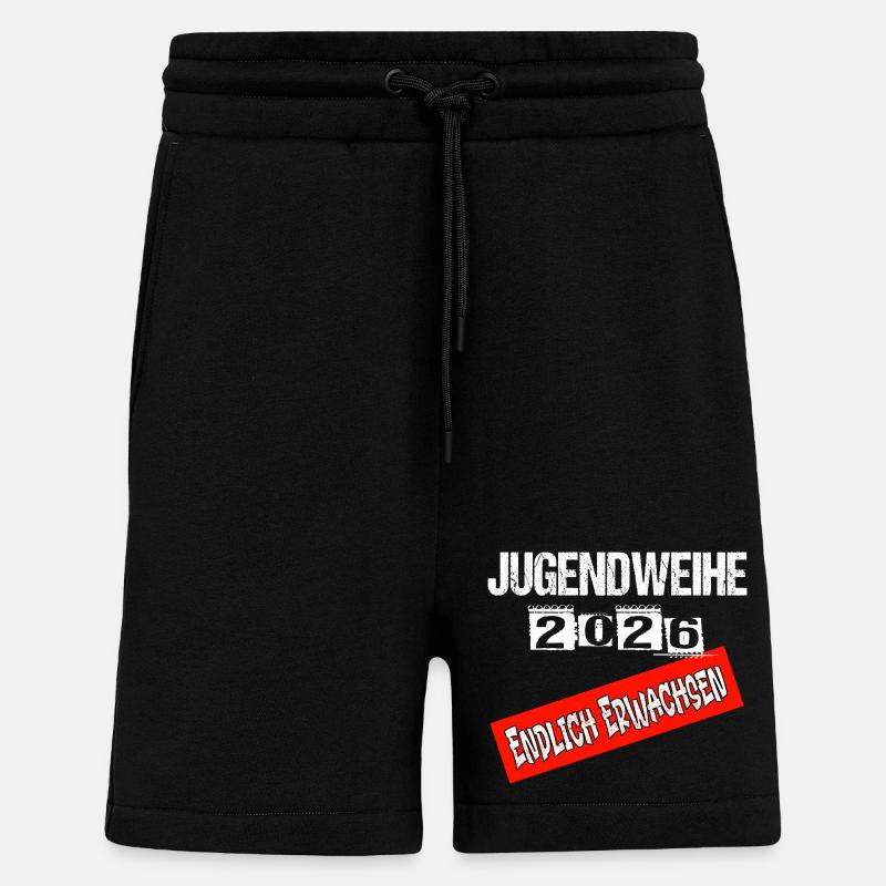 Jugendweihe - Jugendweihe 2026 - Short bio décontracté fabriqué en UE - SOLID BLACK
