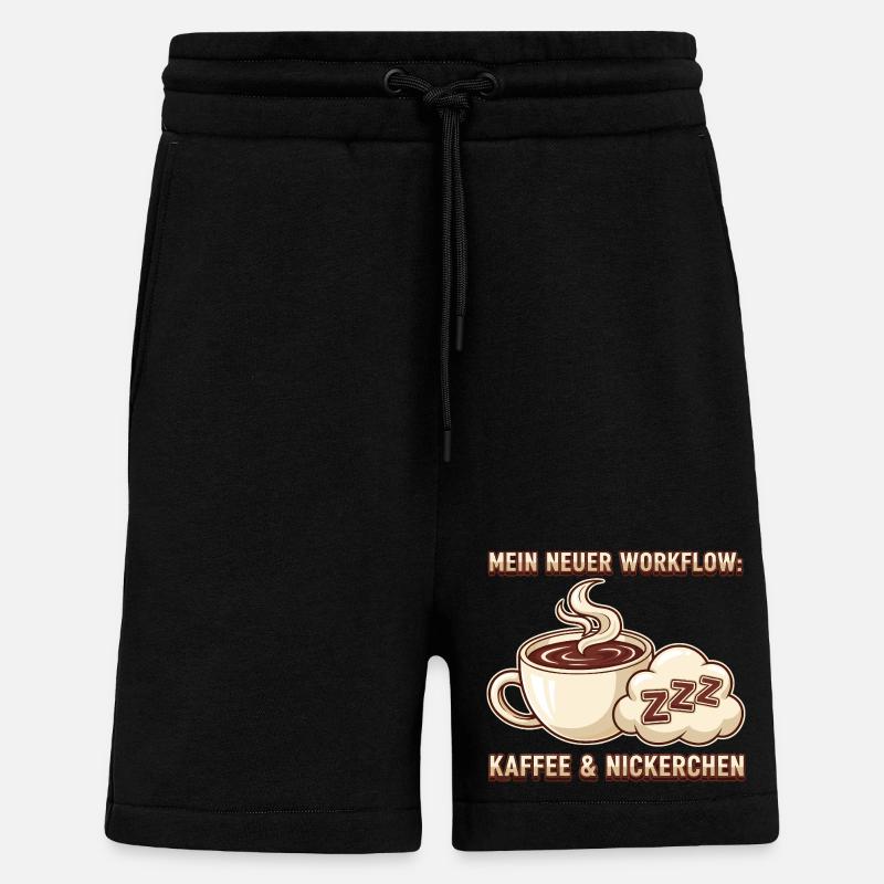 Kaffee Nickerchen Workflow - Shorts - made by SPREAD - SOLID BLACK