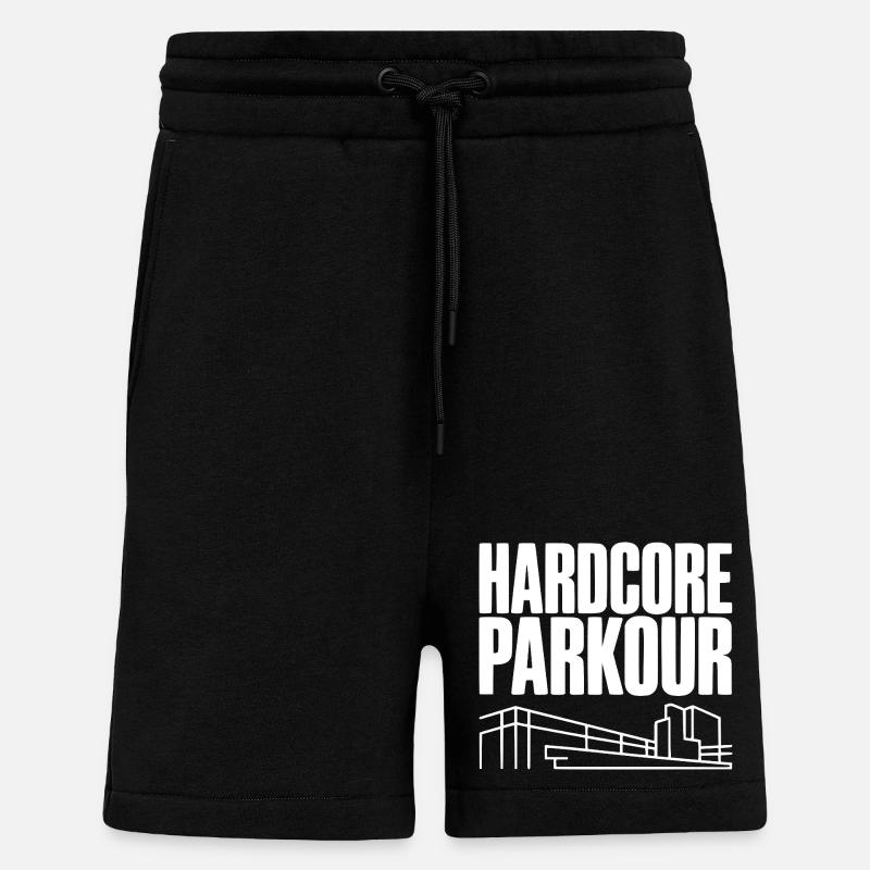 Hardcore Parkour - Short bio décontracté fabriqué en UE - SOLID BLACK