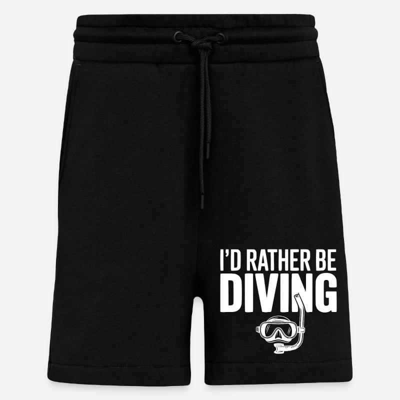 I'd Rather Be Diving - Shorts - made by SPREAD - SOLID BLACK
