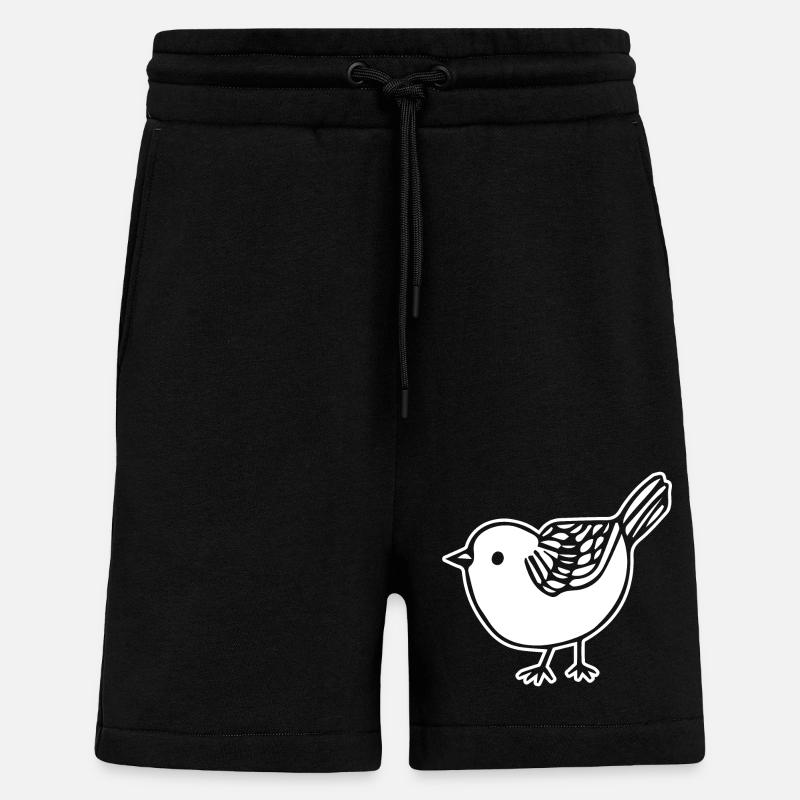 Oiseau - Short bio décontracté fabriqué en UE - SOLID BLACK